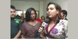 Imagem da reprodução da entrevista de Glória Maria à TCM de Mossoró.