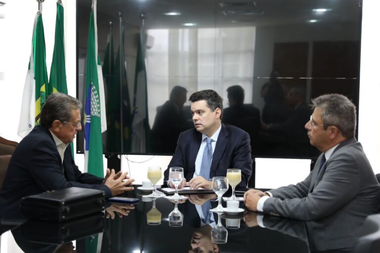 Imagem do governador em exercício, Walter Alves em reunião.